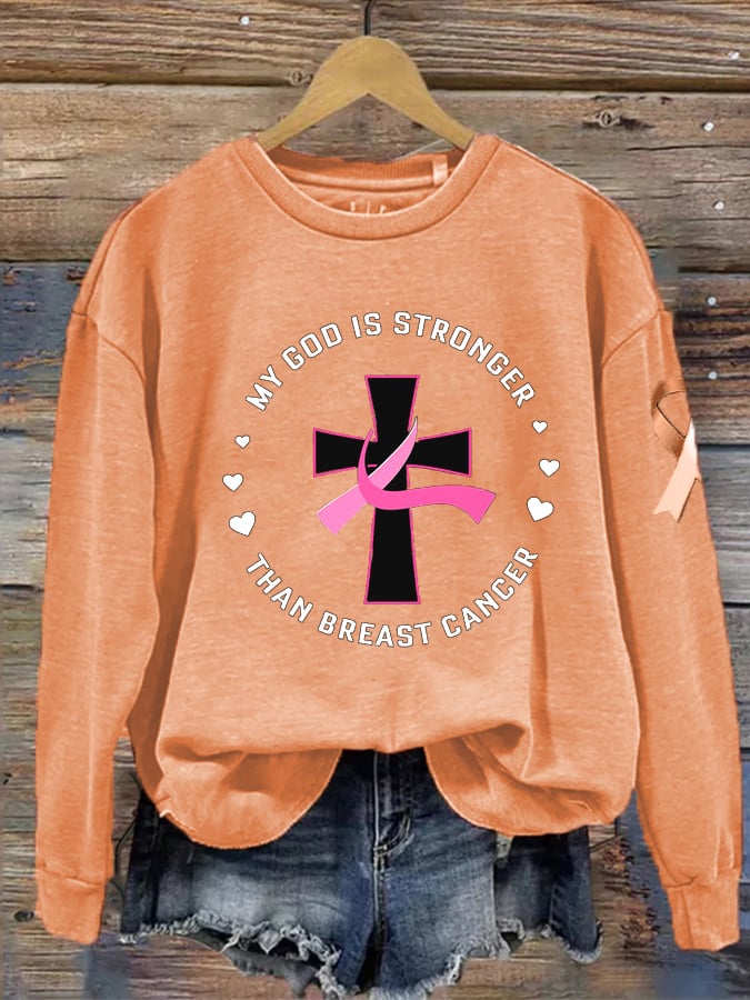 Breast Cancer Women's Printed Long Sleeve Sweatshirt