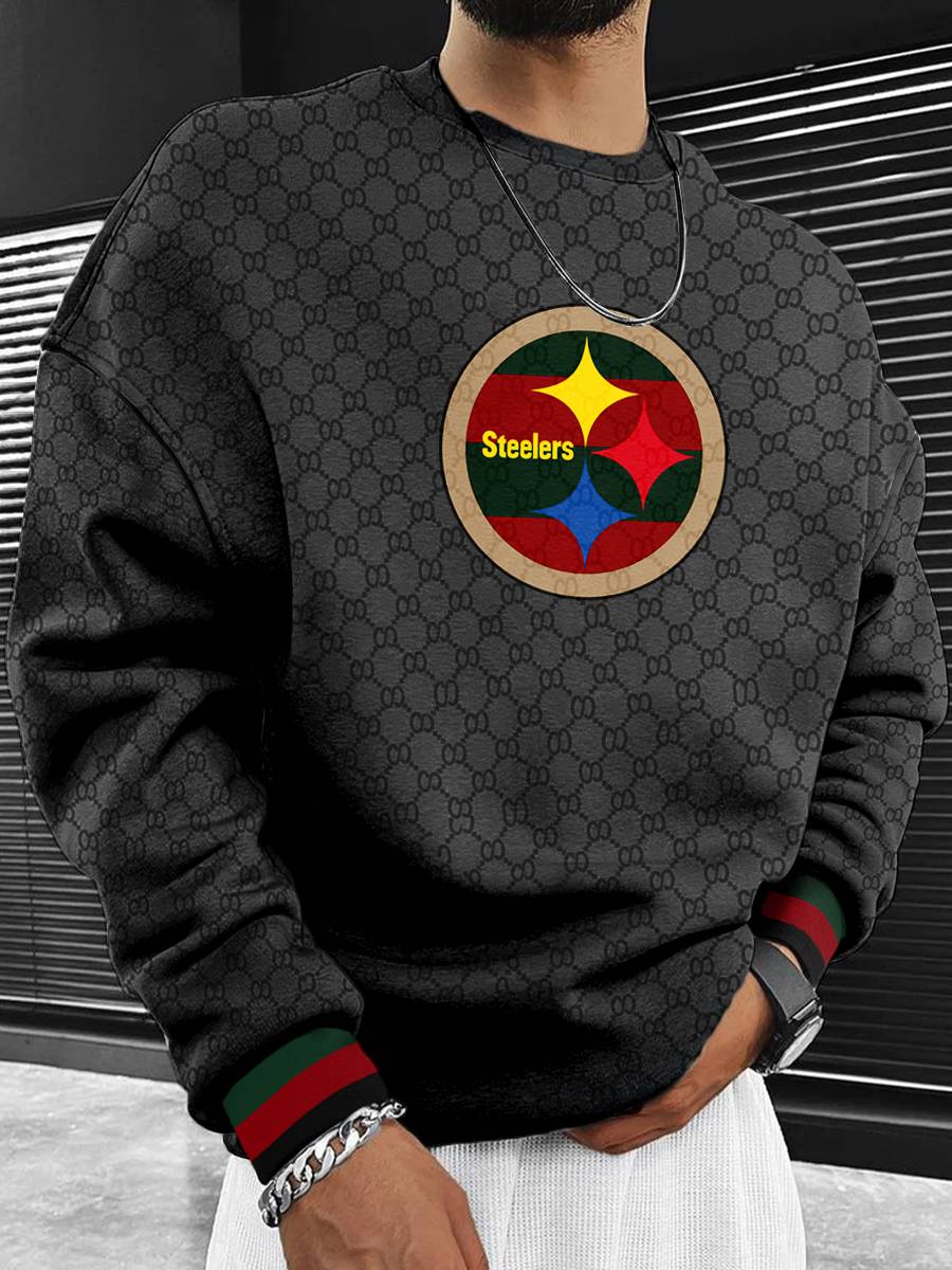 Pittsburgh Steelers  Men's Crew Neck Sweatshirt Black
