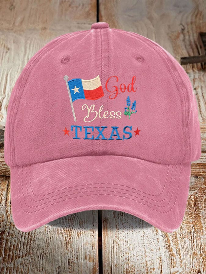 Unisex God Bless Texas Print Baseball Cap
