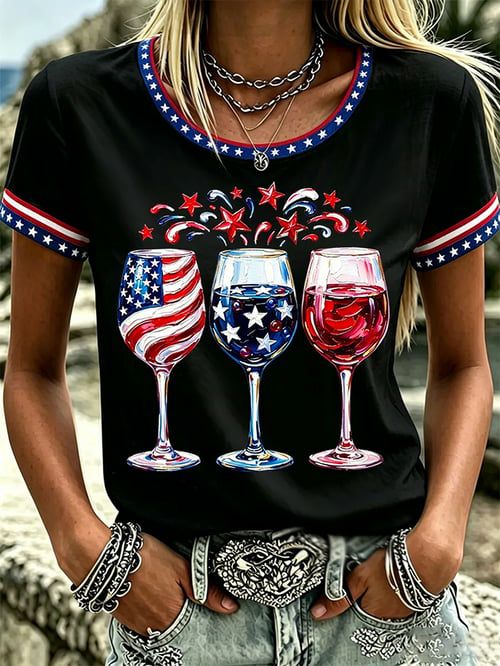 Women's America 250 Years of Freedom 1776-2026 Flag T-Shirt