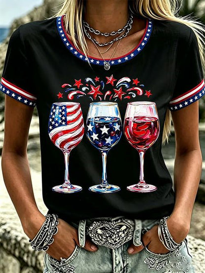 Women's America 250 Years of Freedom 1776-2026 Flag T-Shirt