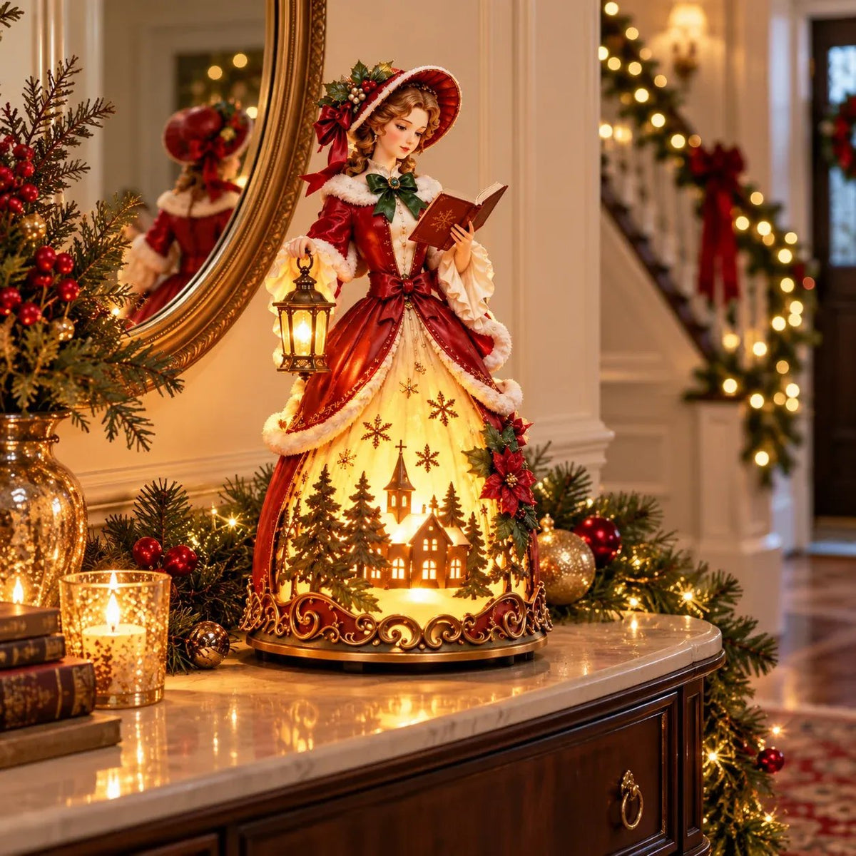 🎄 Victorian Christmas Caroler Lighted Tabletop Lamp