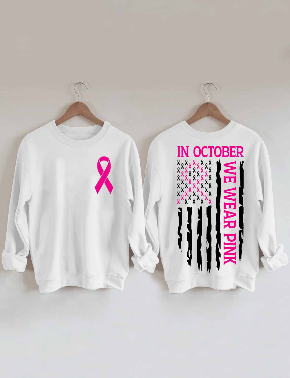 Women's Breast Cancer Pink Ribbon Casual Sweatshirt