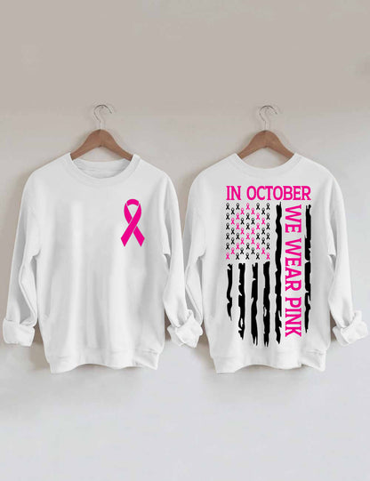 Women's Breast Cancer Pink Ribbon Casual Sweatshirt
