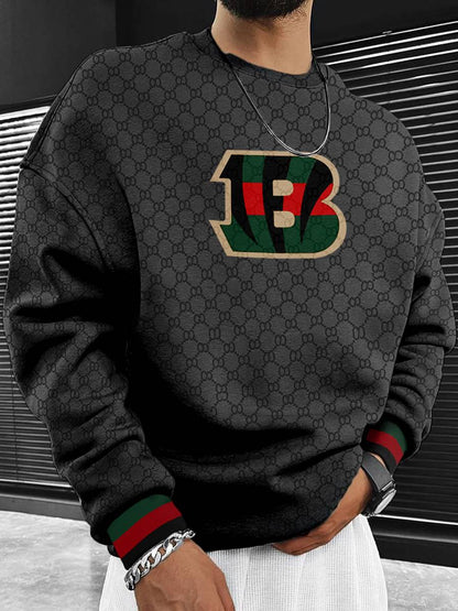 Cincinnati Bengals  Men's Crew Neck Sweatshirt Black
