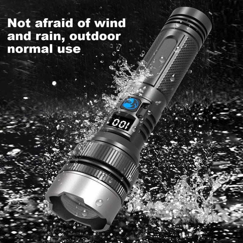 Rechargeable LED Flashlight Telescopic Zoom Power Bank Function