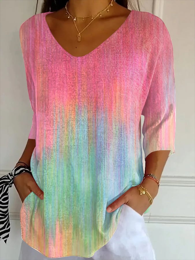 Women's Casual Breast Cancer  Knitted T-shirt