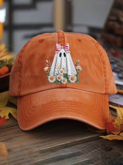 Women's casual pink ghost hat