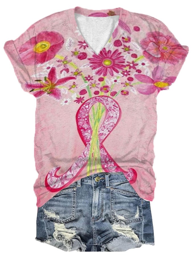 Breast Cancer Women's Printed T-Shirt