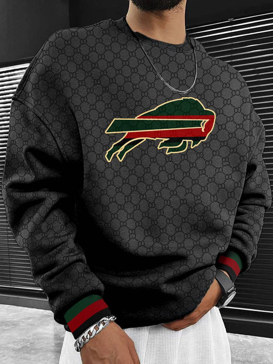 Buffalo Bills  Men's Crew Neck Sweatshirt Black