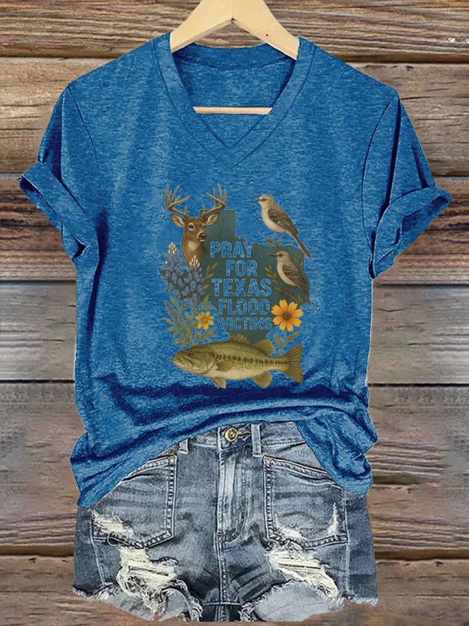 🙏💔Join us in praying for Texas.🙏Women's Pray For Texas Print T-shirt