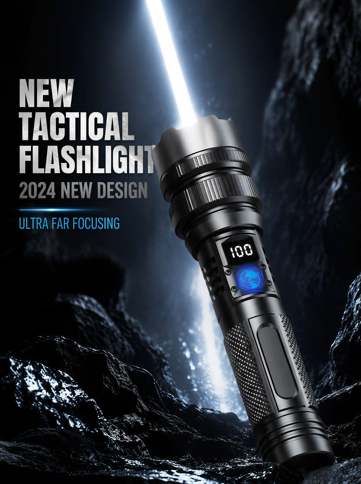 Rechargeable LED Flashlight Telescopic Zoom Power Bank Function