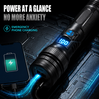 Rechargeable LED Flashlight Telescopic Zoom Power Bank Function