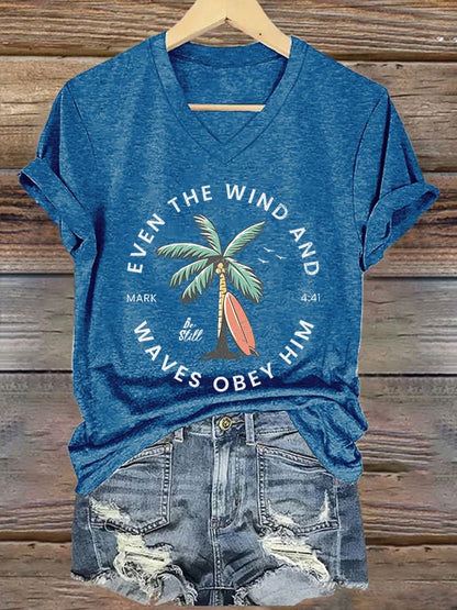 Women'S Casual Christian Scripture Graphic Print Short Sleeve T-Shirt