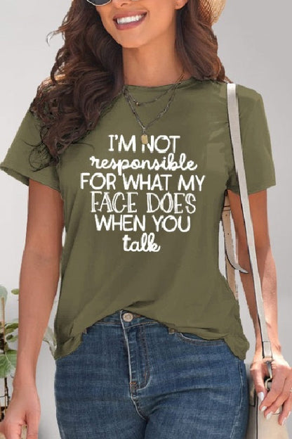 Letter Graphic Round Neck Short Sleeve T-Shirt