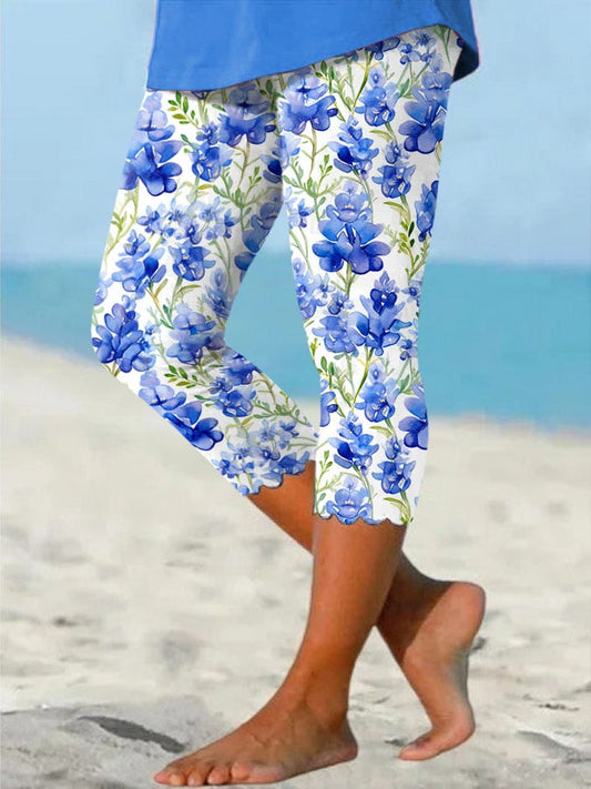 🙏💔Join us in praying for Texas.🙏Women's Retro Texas Bluebonnet Print Leggings