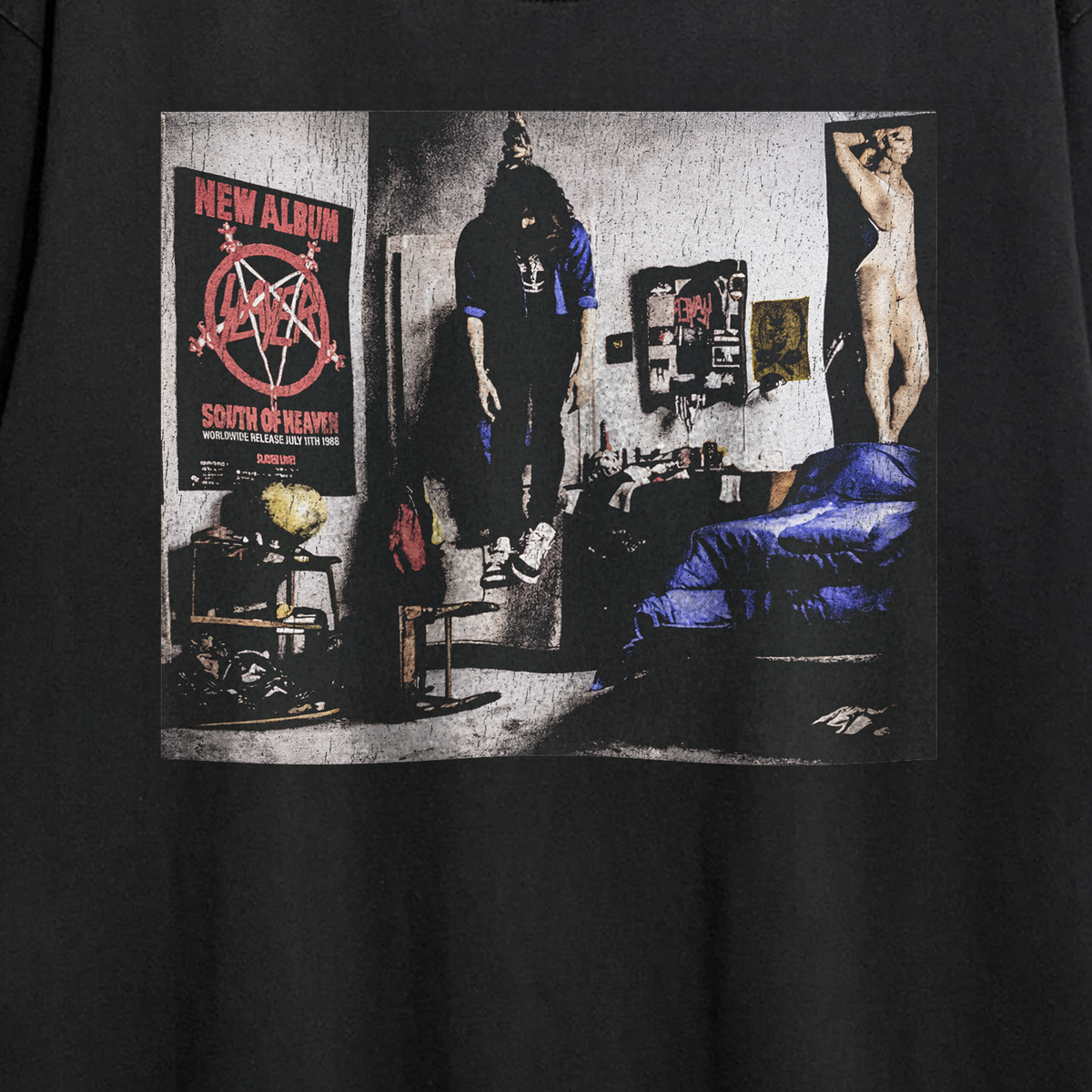 1988 Slayer 'Mandatory Suicide' Vintage Washed Black Promo Tee