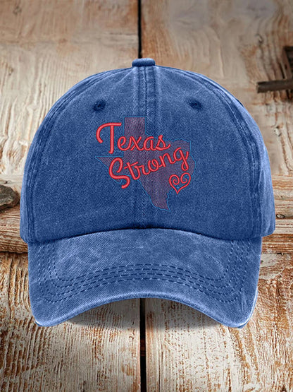 🙏💔Join us in praying for Texas.🙏Retro Texas Strong Print Baseball Cap