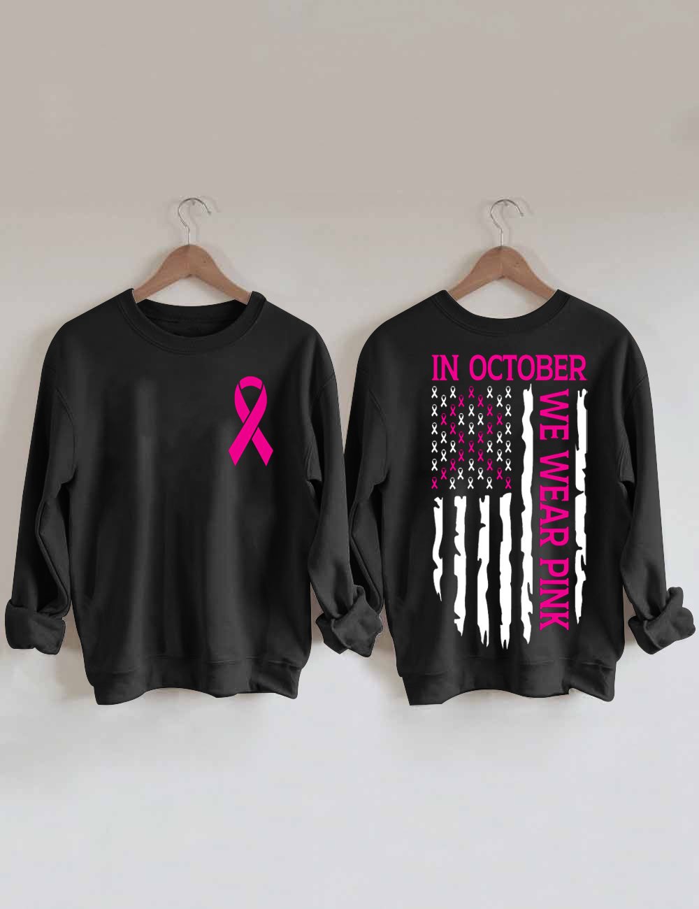 Women's Breast Cancer Pink Ribbon Casual Sweatshirt
