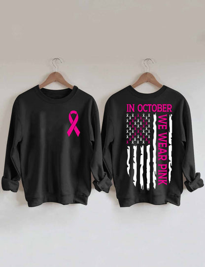 Women's Breast Cancer Pink Ribbon Casual Sweatshirt