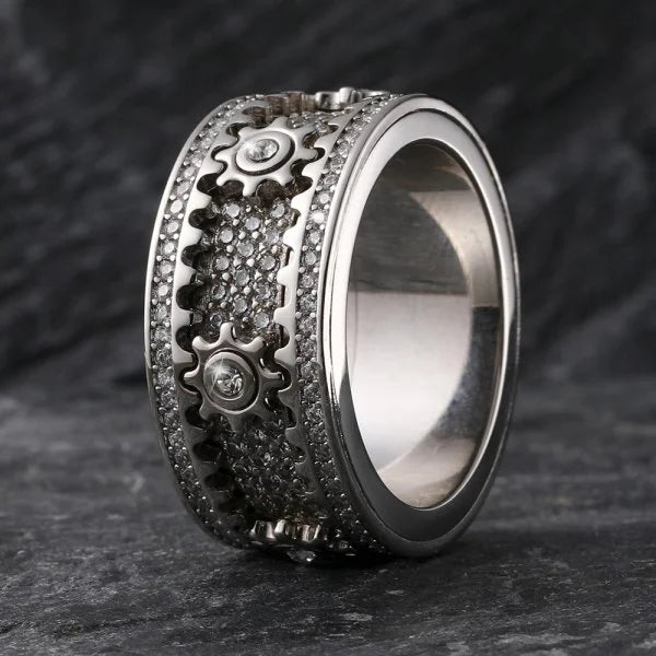 🔥925 Sterling Silver Personalized Stress Reducing Rotatable Gear Ring