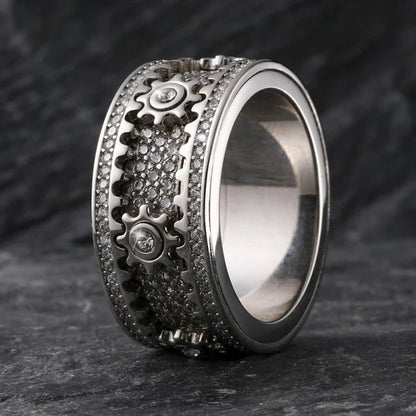 🔥925 Sterling Silver Personalized Stress Reducing Rotatable Gear Ring
