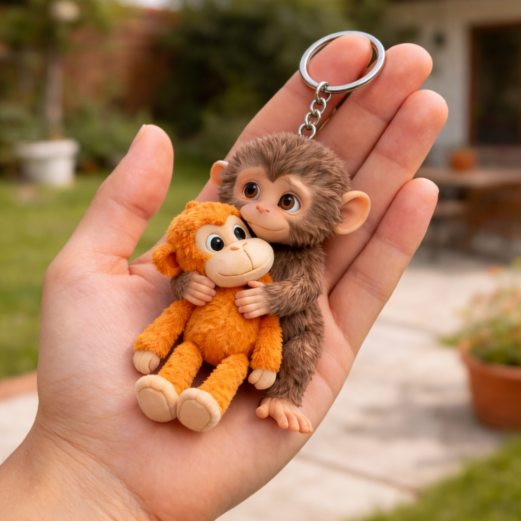 Protect Punch The Monkey Keychain,for Backpack Purse Car Keys