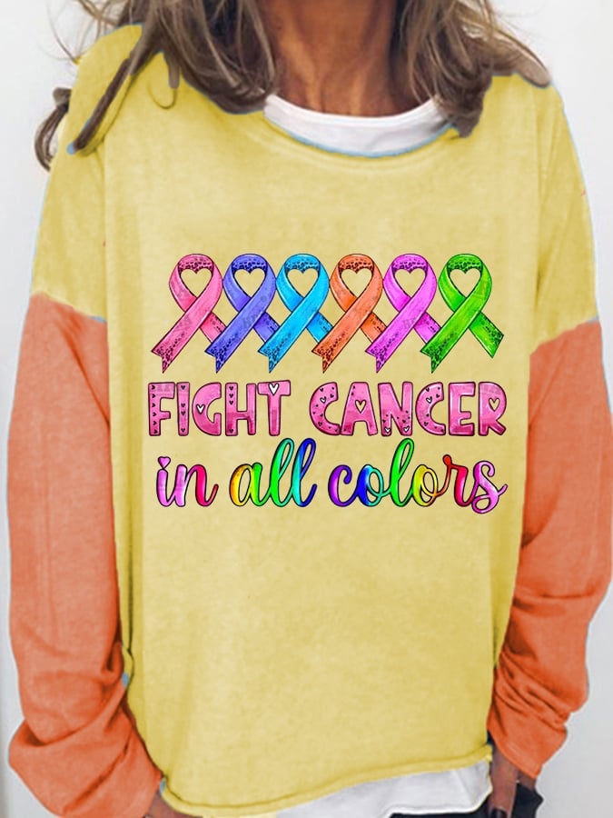 Breast Cancer Casual Print Sweatshirt