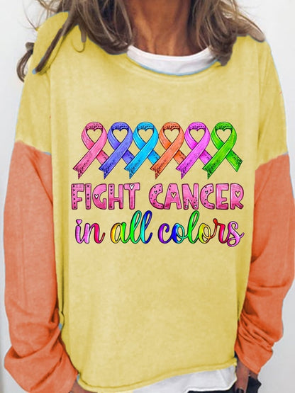 Breast Cancer Casual Print Sweatshirt