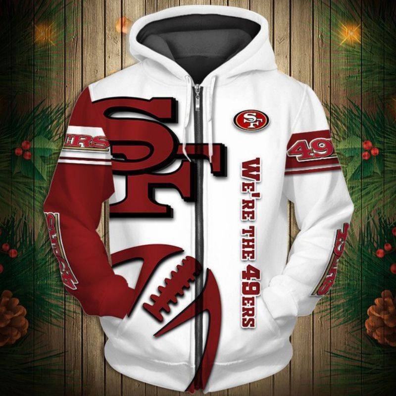 San Francisco 49ers  Men's Casual Zipper Hooded Sweatshirts