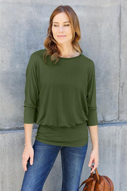 Women's Round Neck Wing Sleeve Blouse