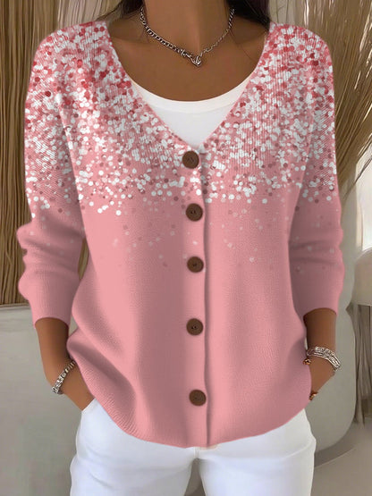 Women's Casual Gradient Autumn And Winter Cardigan
