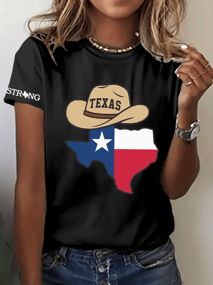 🙏💔Join us in praying for Texas.🙏Women's Texas Strong Print Crew Neck T-Shirt