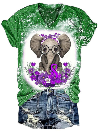 Alzheimer's Disease Ladies Print T-Shirt