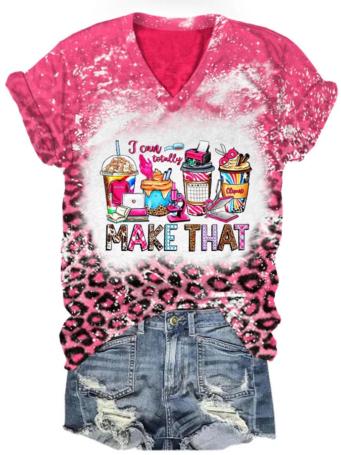 Women's I Can Totally Make That Breast Cancer Print Tee