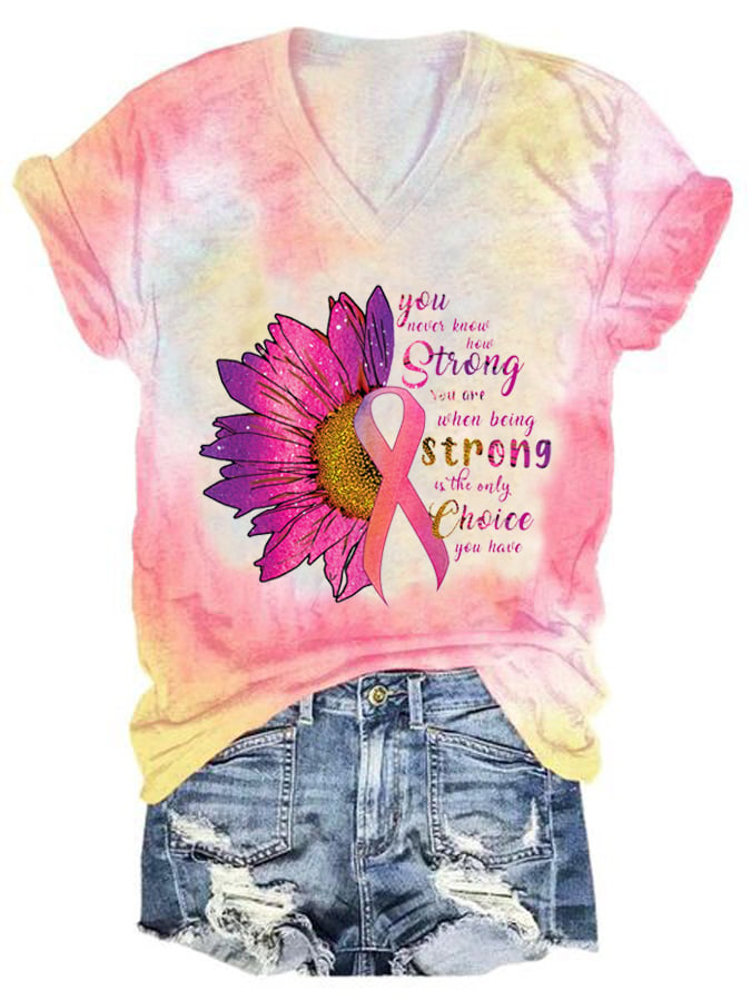 Women's Breast Cancer Awareness Print Tee