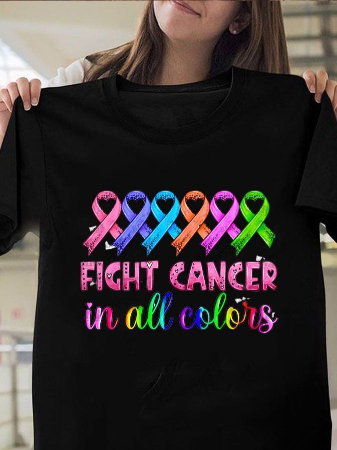 Breast Cancer Print Casual T-Shirt