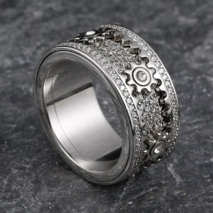 🔥925 Sterling Silver Personalized Stress Reducing Rotatable Gear Ring
