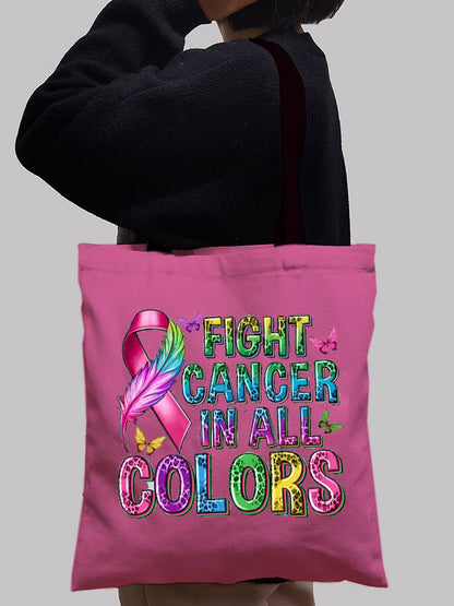Fight Cancer in All Colors Print Tote Bag