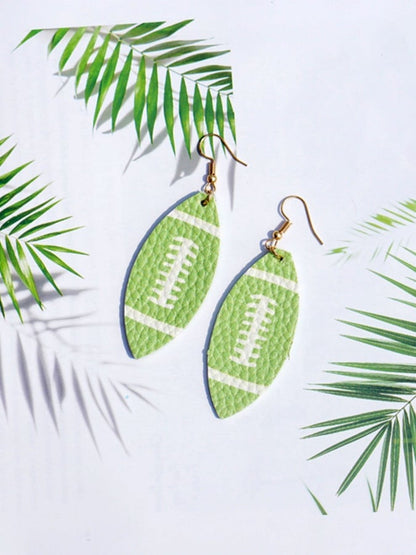 Women's PU Leather Pink Football Earrings