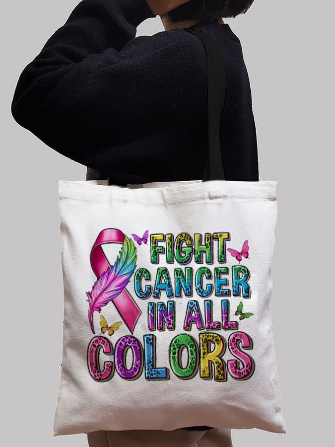Fight Cancer in All Colors Print Tote Bag