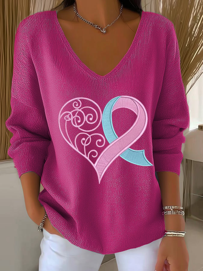 Women's Breast Cancer Awareness Long-Sleeved Top