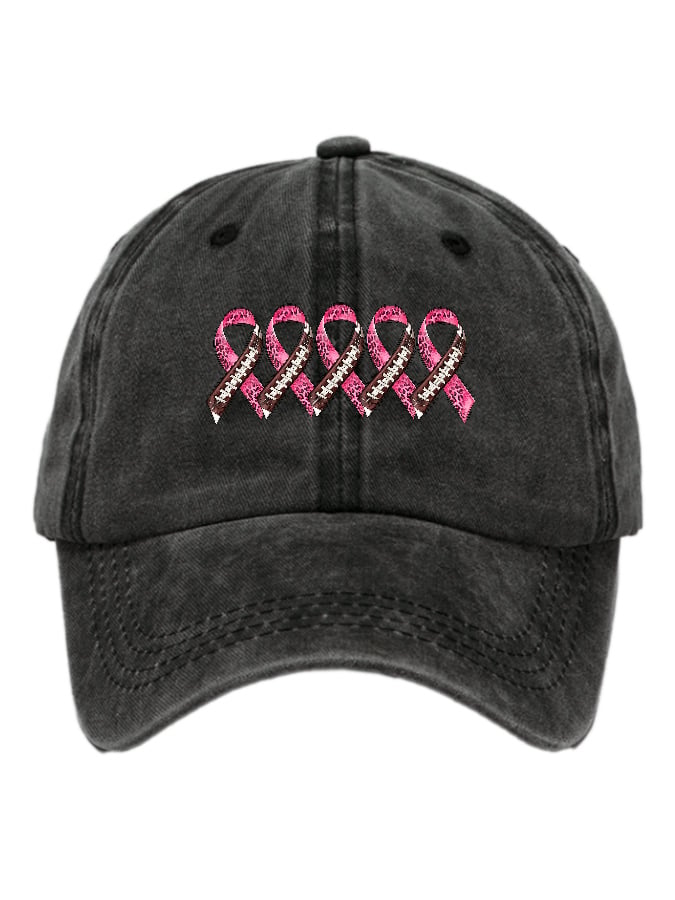 Casual Cancer Ribbon Print Baseball Cap