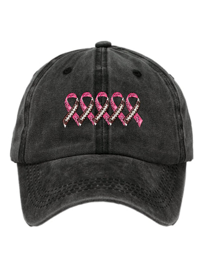 Casual Cancer Ribbon Print Baseball Cap