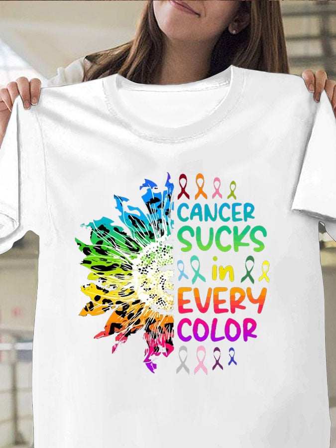 Women's Fight Cancer in All Colors Breast Cancer Awareness T-Shirt