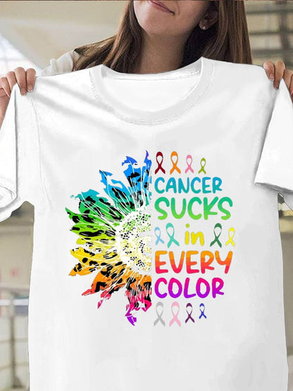 Women's Fight Cancer in All Colors Breast Cancer Awareness T-Shirt