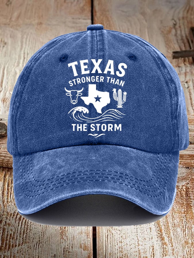 🙏💔Join us in praying for Texas.🙏Unisex Texas Stronger Than The Storm Print Baseball Cap