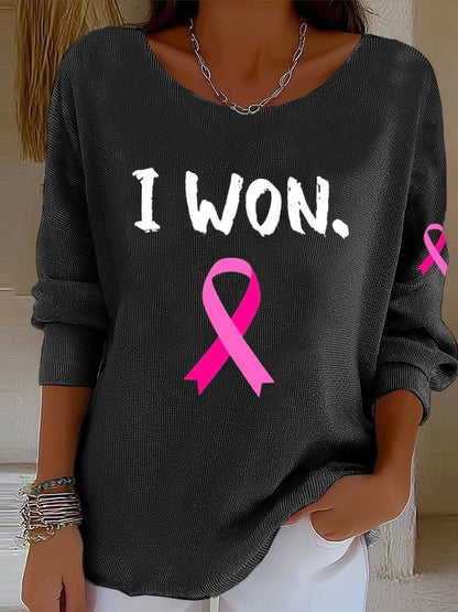 Women's Breast Cancer Survivor Print Knitted Top