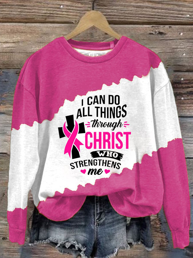 Breast Cancer Women's Printed Long Sleeve Sweatshirt