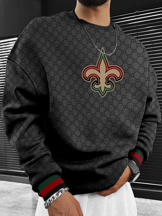 New Orleans Saints  Men's Crew Neck Sweatshirt Black